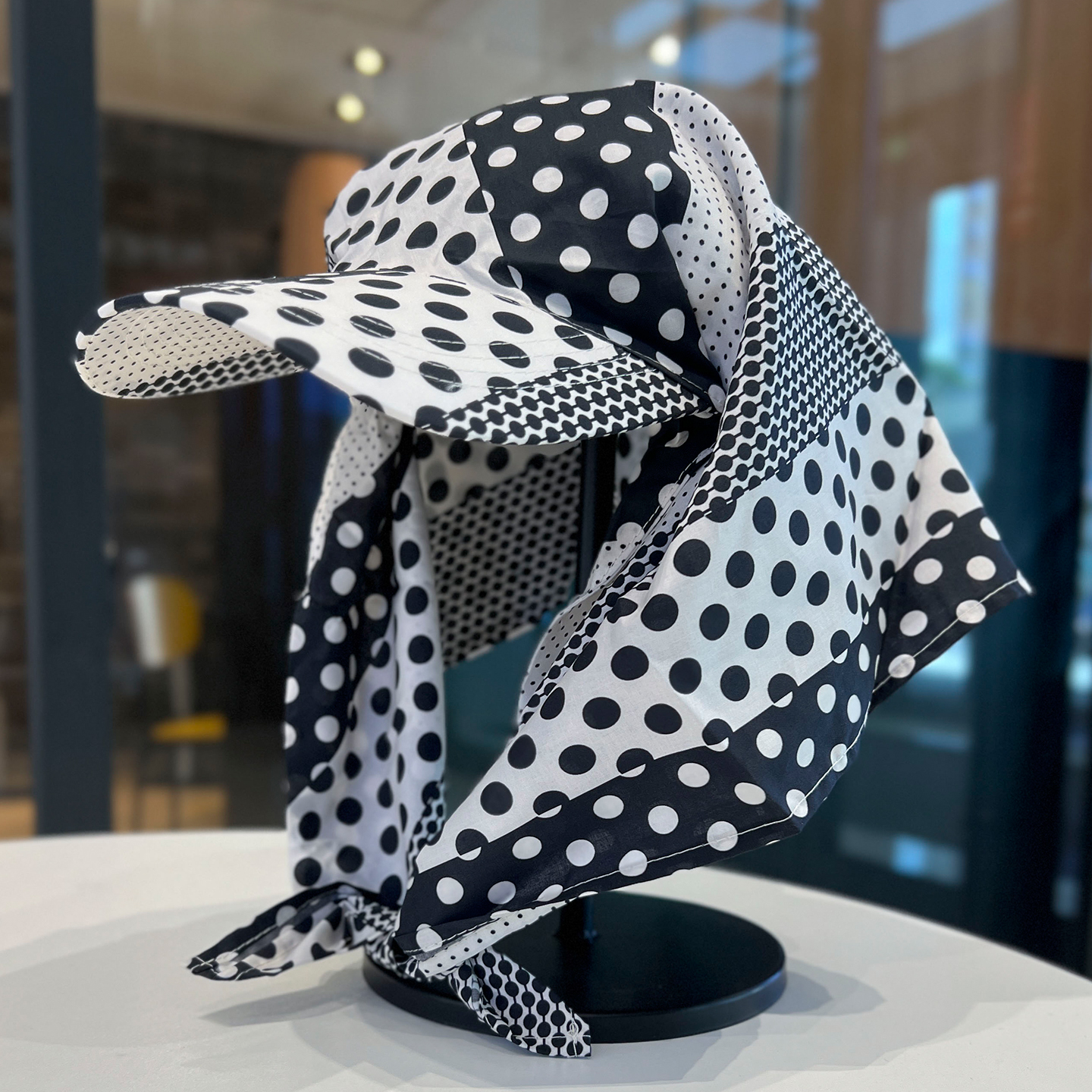 日系复古拼色头巾鸭舌帽