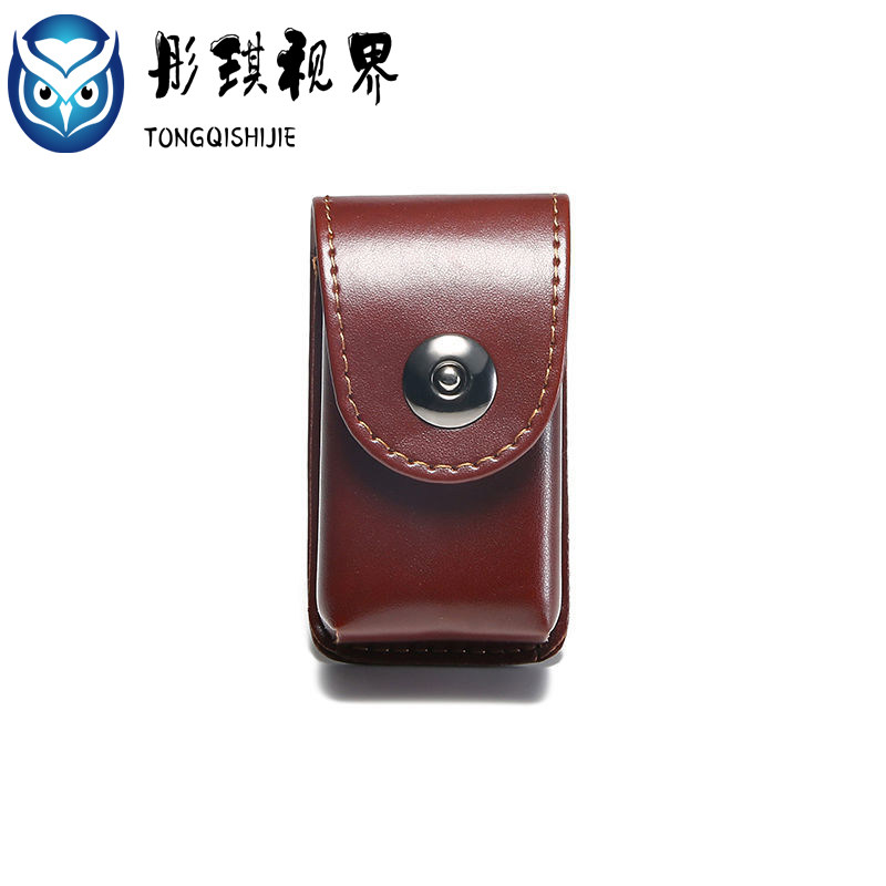 手工PU皮革套折叠老花眼镜盒仿真手感防压挂腰包男女收纳便携包邮