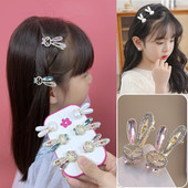 儿童气质兔子珠珠发夹女侧边夹子头饰刘海夹前额碎发饰鸭嘴夹发卡