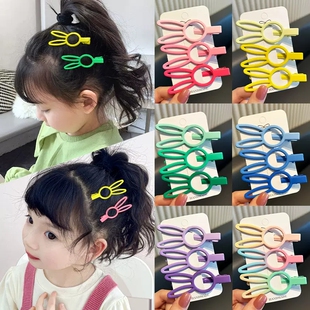 大号儿童碎发夹兔子耳朵侧边鸭嘴夹女童刘海夹女孩后脑勺发卡头饰