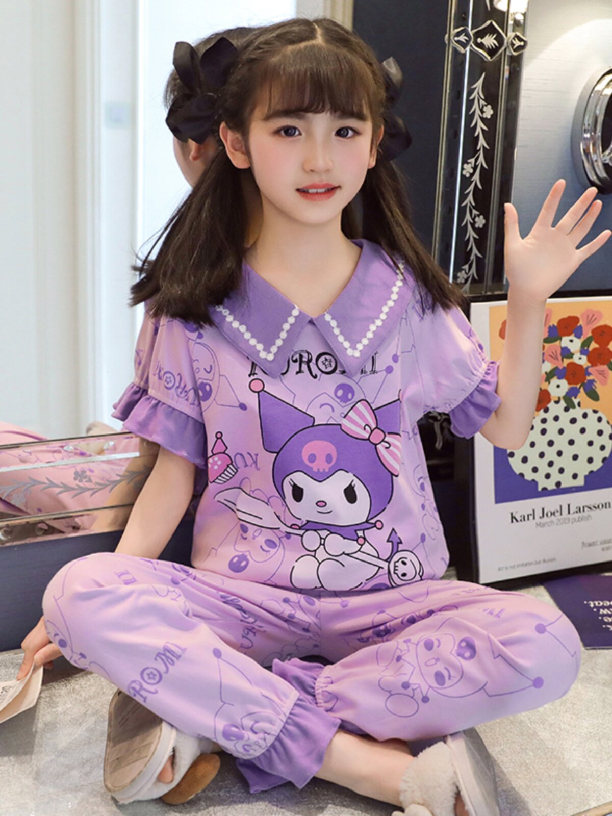 儿童睡衣女童夏季纯棉短袖薄款套装中大童10岁女孩公主宝宝家居服