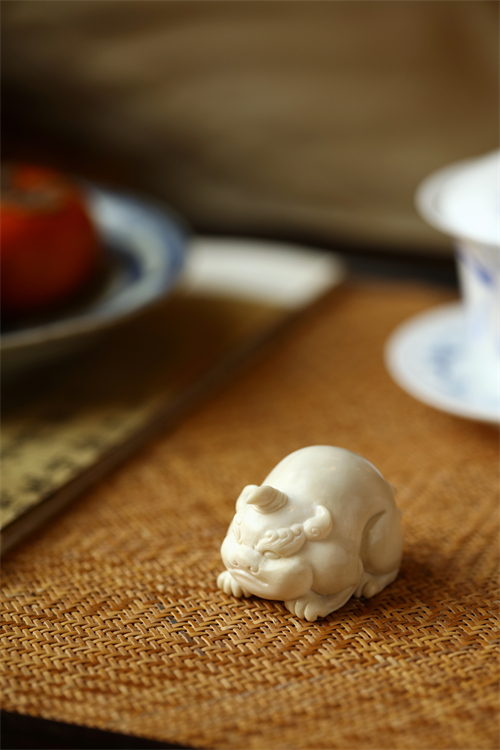 鹿角谛听把玩件手把件茶宠