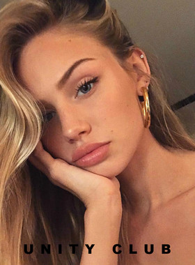 ［U］Gold hollow hoops 法式复古经典大号耳环圈18k金色厚实质