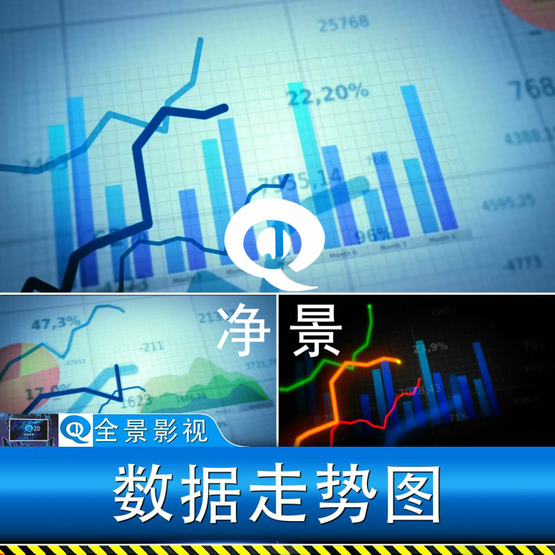 科技互联网股票走势图企业绩大数据曲线销售经济分析增长视频素材