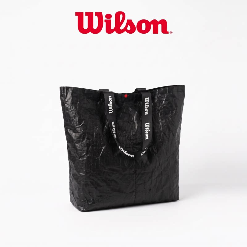 Wilson威尔胜黑色托特包大容量可装一把网球拍运动单肩环保购物袋