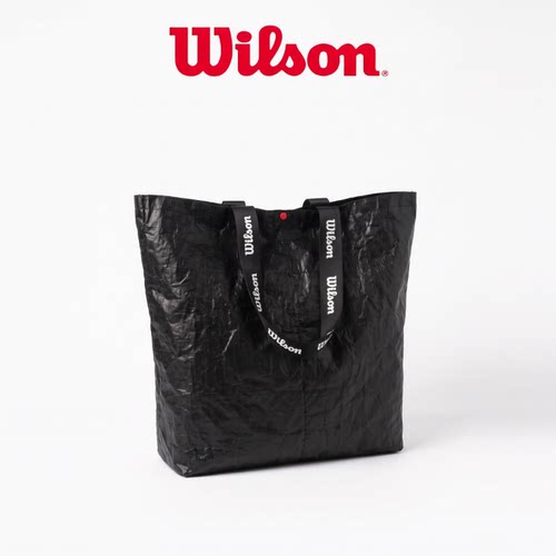 Wilson威尔胜黑色托特包大容量可装一把网球拍运动单肩环保购物袋