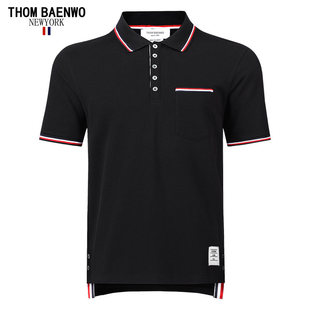 tb经典polo衫短袖t恤男女装翻领针织条纹四条杠休闲半袖体恤夏季