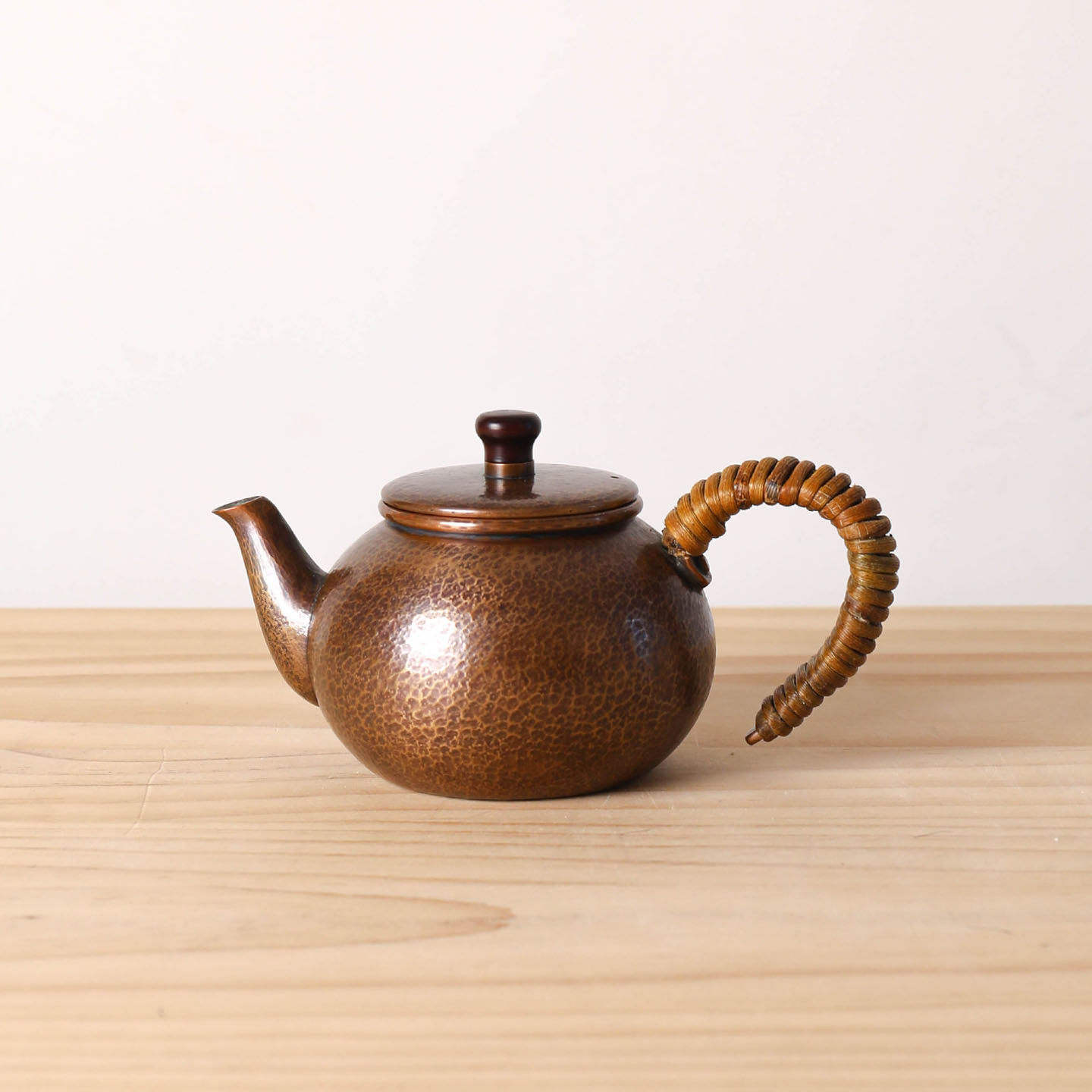 小葵川町屋 日本进口富贵堂手锤纹0.3L急须壶手作铜壶茶壶