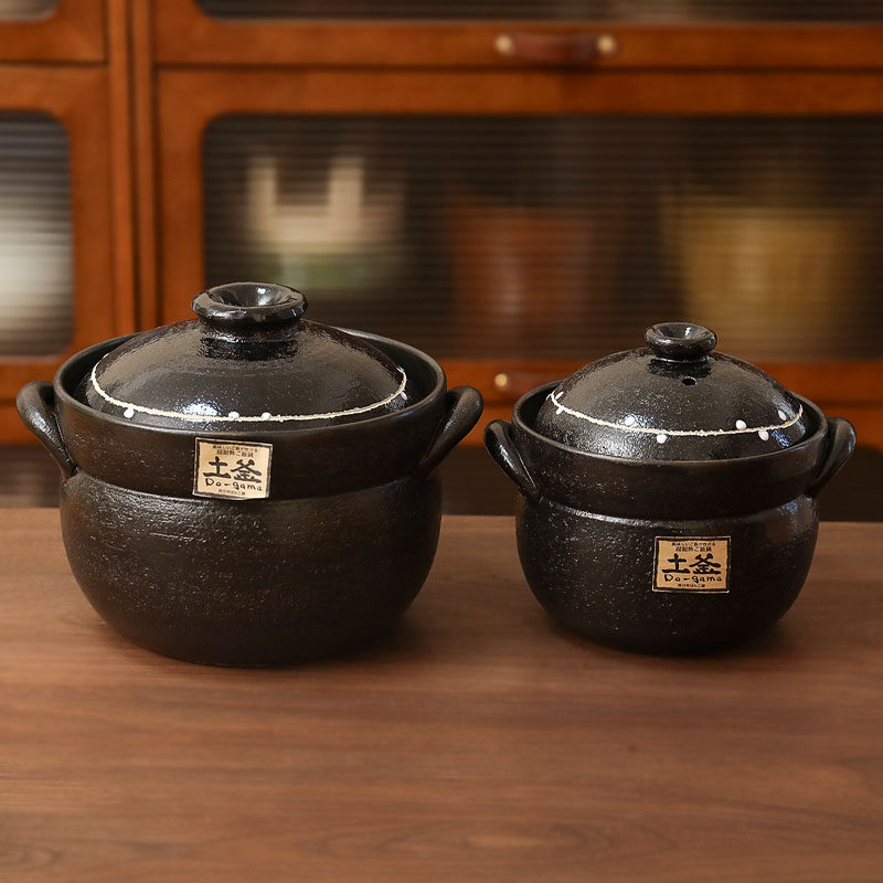 萬古燒復古陶土手作雙蓋米飯鍋