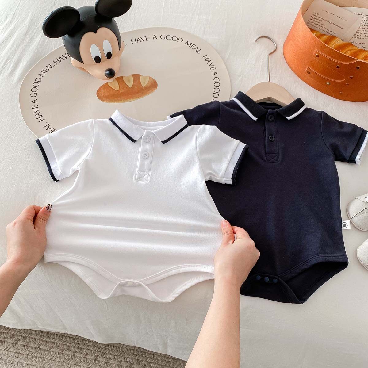 男童衣服夏季短袖Polo衫包屁哈衣婴儿连体衣宝宝翻领周岁棉质爬服图片