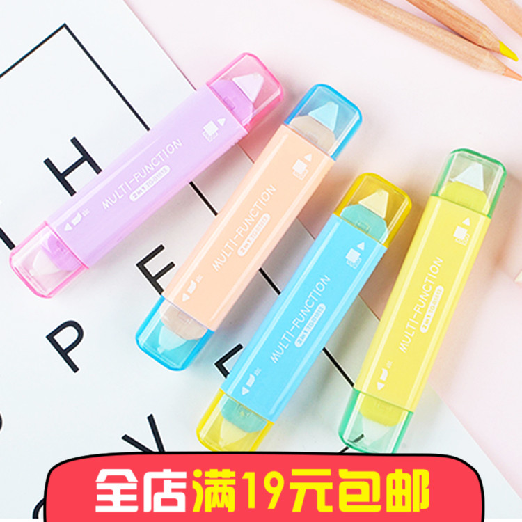 创意糖果色修正带学生办公透明塑料膜涂改带双头改错带点点胶批发