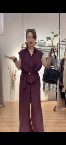 时尚气质优雅小衫搭阔腿裤女2026年夏季修身显瘦减龄两件套已开价