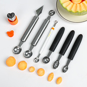 不锈钢水果迷你挖球器西瓜挖球勺子拼盘工具小号分割器雕花刀模具