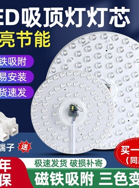LED吸顶灯灯芯圆形磁吸灯盘替换灯泡灯管灯条风扇灯贴片护眼光源