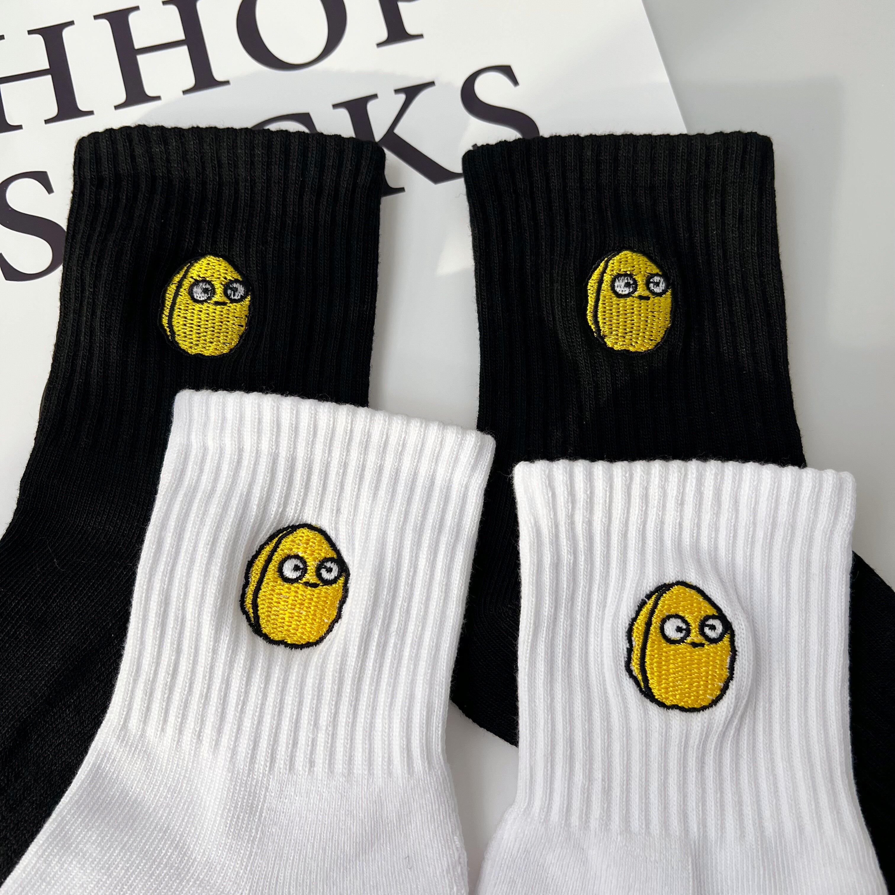 禧衫坚果球刺绣篮球袜卡通纯棉青少年成人男女同款中筒防滑运动袜
