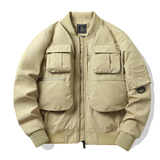 春秋男士夹克外套工装多口袋加棉保暖冬装茄克JK352-薄P175厚P190，男装夹克，星座四季星座1412