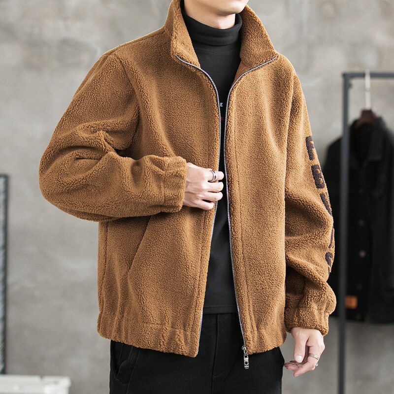 2025冬季新款棉衣男士立领羊羔绒加厚保暖外套风宽松上衣M117,男装棉衣,星座四季星座1412