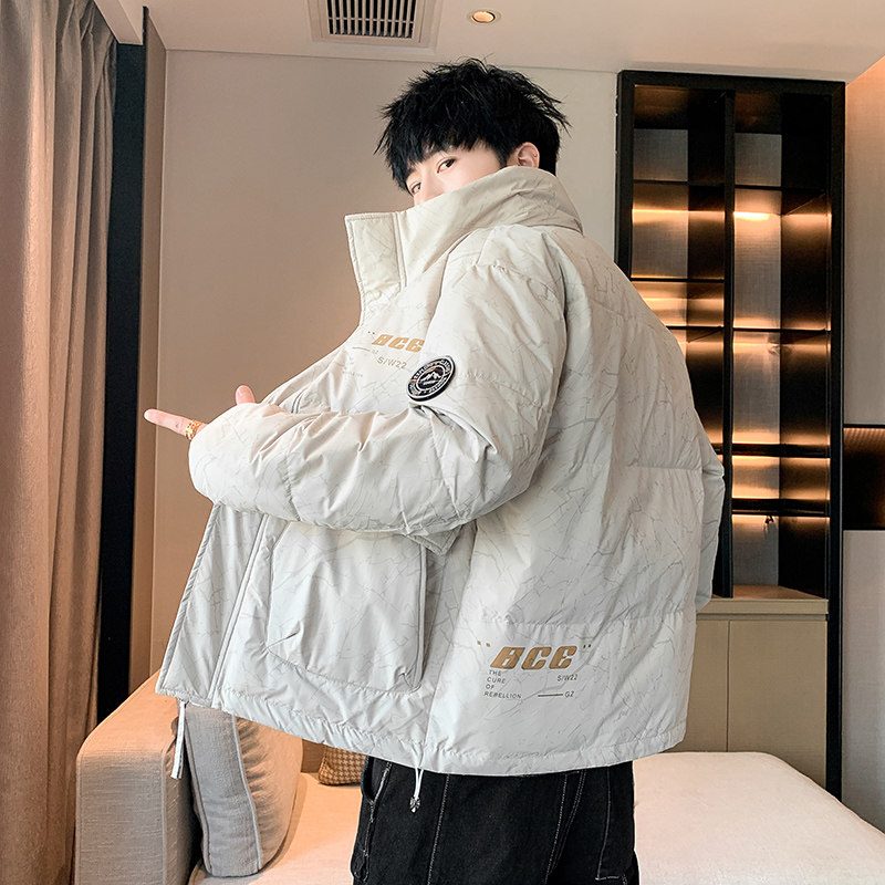 90白鸭绒2022冬加厚宽松休闲立领羽绒服男中性保暖外套Y820,男装羽绒服,星座四季星座1412