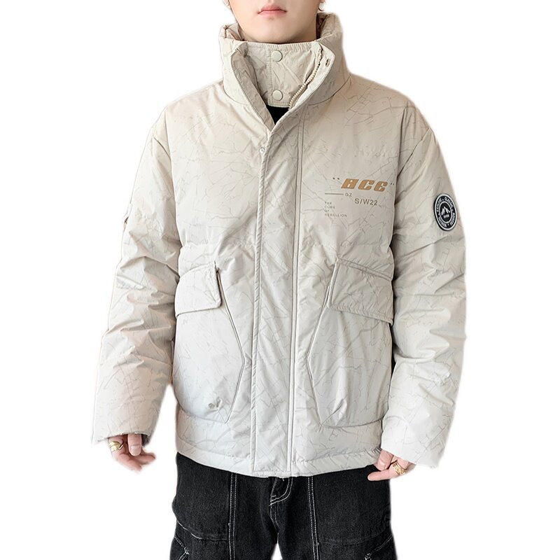 90白鸭绒2022冬加厚宽松休闲立领羽绒服男中性保暖外套Y820,男装羽绒服,星座四季星座1412