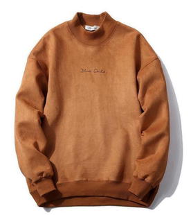 WY10 精神小伙半高领麂皮绒卫衣男上衣外套1412 P50 新款 2022欧码