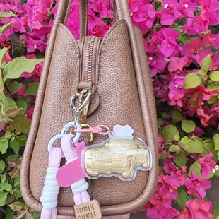 黄金车子钥匙扣可爱有房有车有票子包包手机壳金箔挂件送女友礼品