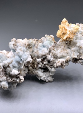 贵州球状蓝色氟铝石膏磷光天然矿物晶体教学标本奇石摆件地质e32