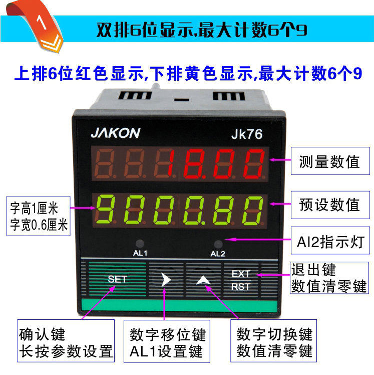 高精度智能电子数显计米器 滚轮式验布机码表 控制停机切割记米器