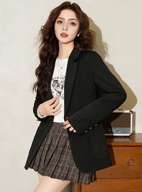 时尚韩版休闲小西装女春季宽松显瘦小个子通勤设计感西服上衣外套
