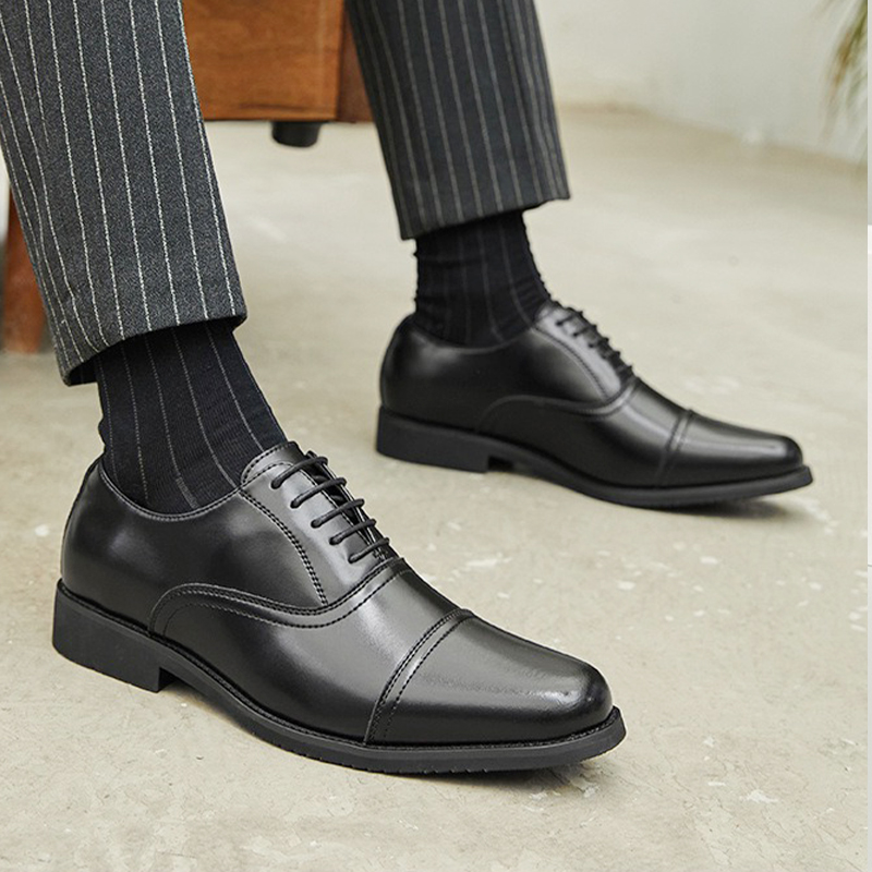 三接头皮鞋男鞋商务正装牛津鞋真皮软底系带新郎婚礼鞋休闲男鞋潮