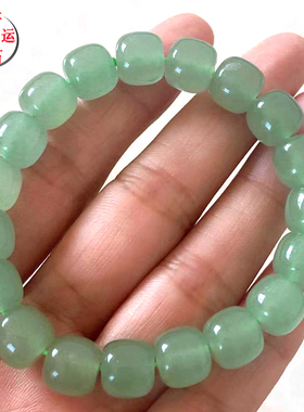 天然绿东陵手串老型珠手链