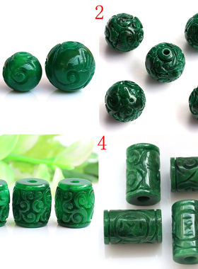 diy翡翠玉石铁龙生雕刻如意桶珠