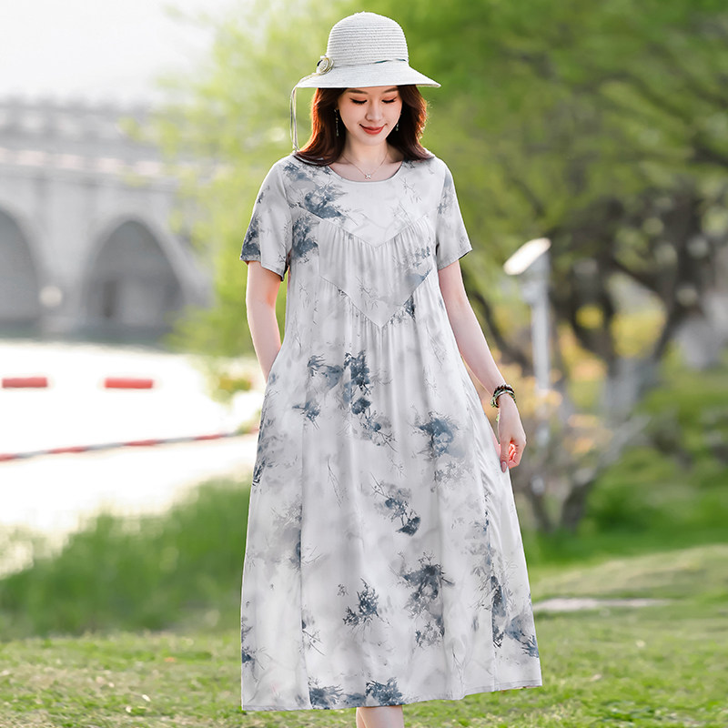 2025夏季新款中老年女装连衣裙