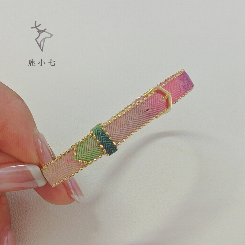 定制表带款宽版手绳段染蜡线精品手工编织DIY手链可调节0.8芝麻珠