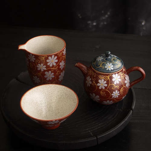 金蔓雏菊手作公道杯陶瓷茶具