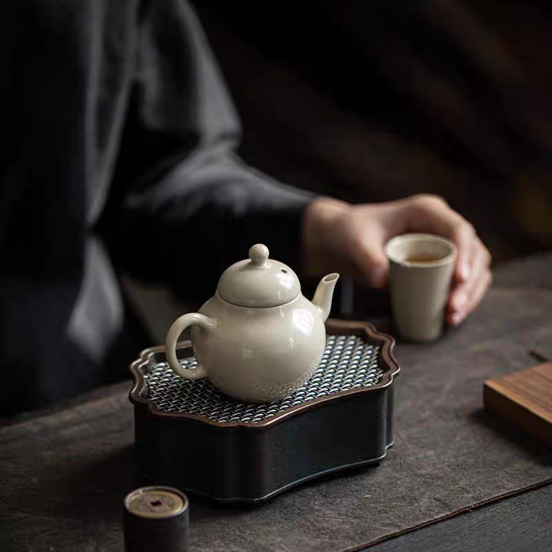 草木灰梨形壶复古陶瓷功夫茶具单茶壶
