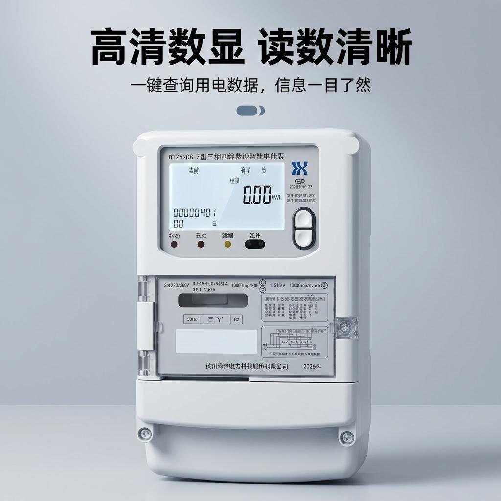 DTZY208互感器式1.5(6)A三相四线380V低压分时峰底谷5费率电能表