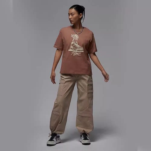 Nike耐克女裤夏新款宽松机能风梭织直筒工装运动长裤DZ3350-244