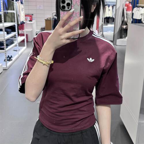 阿迪达斯三叶草女子运动休闲潮流经典宽松短袖T恤 KY5092 KY5093