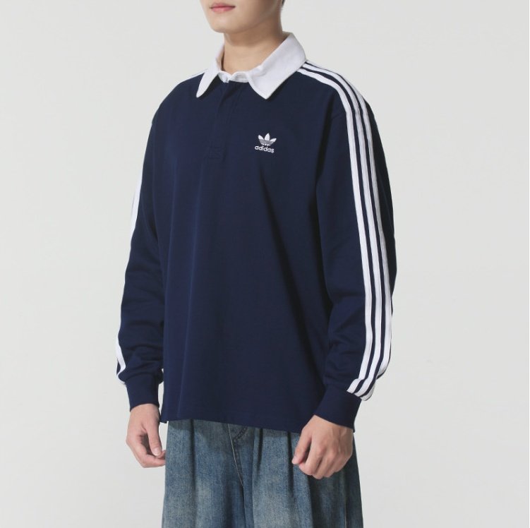 阿迪达斯adidas三叶草25年 POLO衫翻领休闲长袖 JY1400 IZ4806