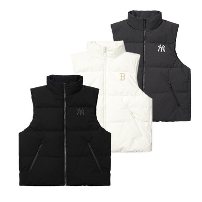 MLB男女25新款NY大标防水运动羽绒马甲外套背心 3ADVB0156