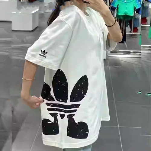 阿迪达斯短袖男女三叶草侧面大LOGO印花透气圆领T恤JD3247 3246