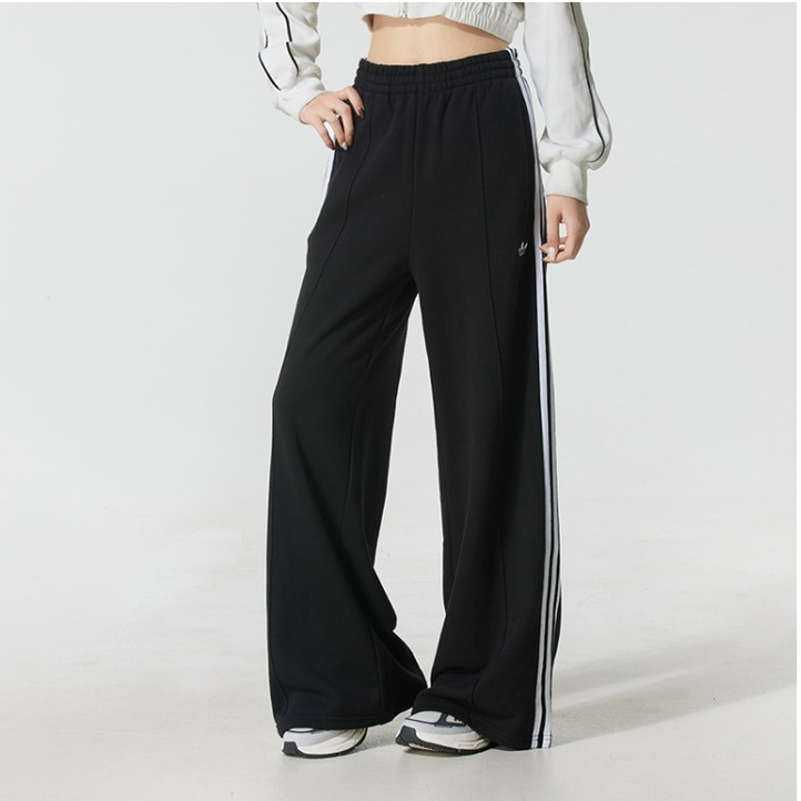 阿迪达斯三叶草女子针织阔腿休闲运动直筒长裤 JV7473 JV7476
