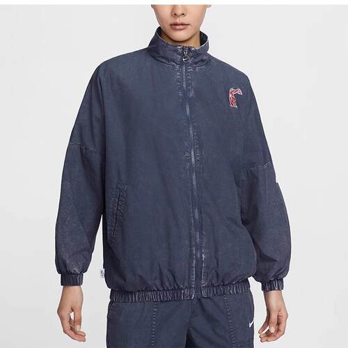 NIKE耐克正品宽松立领女士复古运动开衫夹克外套HF6287-449