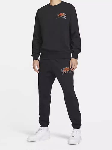 Nike耐克男子正品加绒卫衣圆领加绒运动休闲套头衫FV4446-010