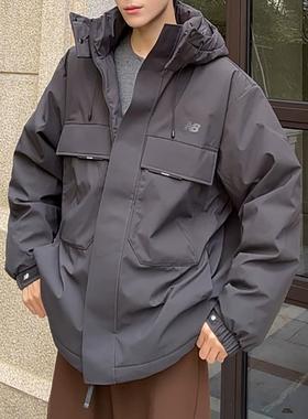 New Balance NB男子防泼水保暖羽绒服25冬连帽宽松外套AMJ54344