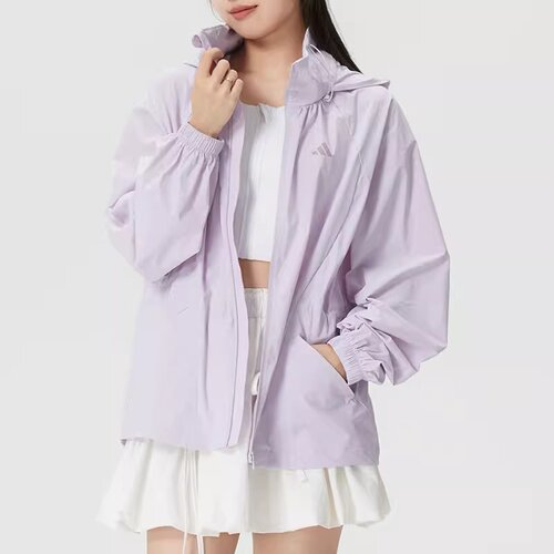 阿迪达斯女装梭织连帽夹克外套26夏新款抽绳收腰运动服 KH2658