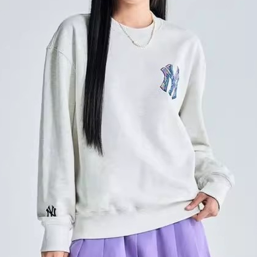 MLB/NY大标卫衣男女2025新款休闲运动服宽松长袖3AMTL2034-50MGL