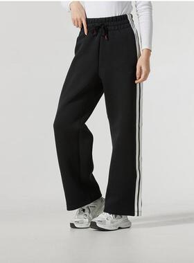 阿迪达斯那尔那茜同款 蛇年新年款高腰宽松阔腿运动直筒裤JZ1642