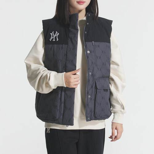 MLB/羽绒马甲新款男女情侣休闲保暖运动户外上衣3ADVM0156-50CGS