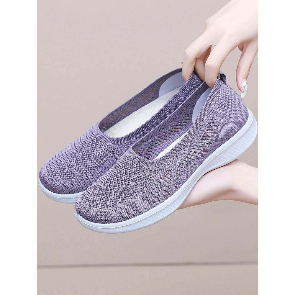 老北京布鞋女款夏季网鞋透气老人休闲鞋软底防滑一脚蹬网面妈妈鞋